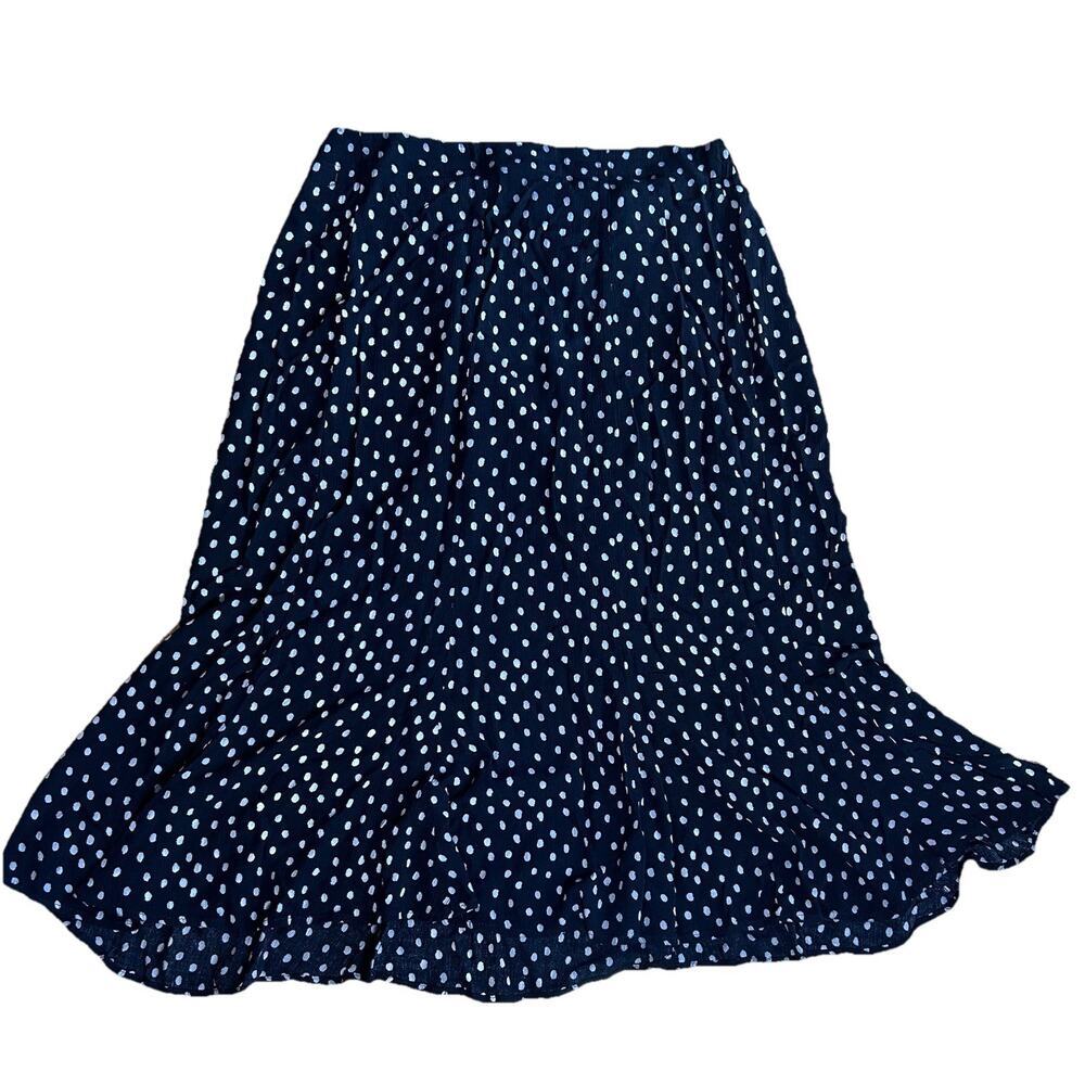 Vintage 90’s Carole Little Polka Dot Midi Skirt Sz 16 Whimsigoth Boho Retro